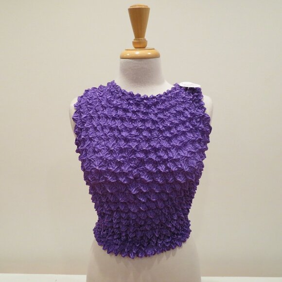 Women F.C One Size Fits Most Bubble Crinkle Popcorn Sleeveless Stretchy Tank Top - Picture 1 of 5